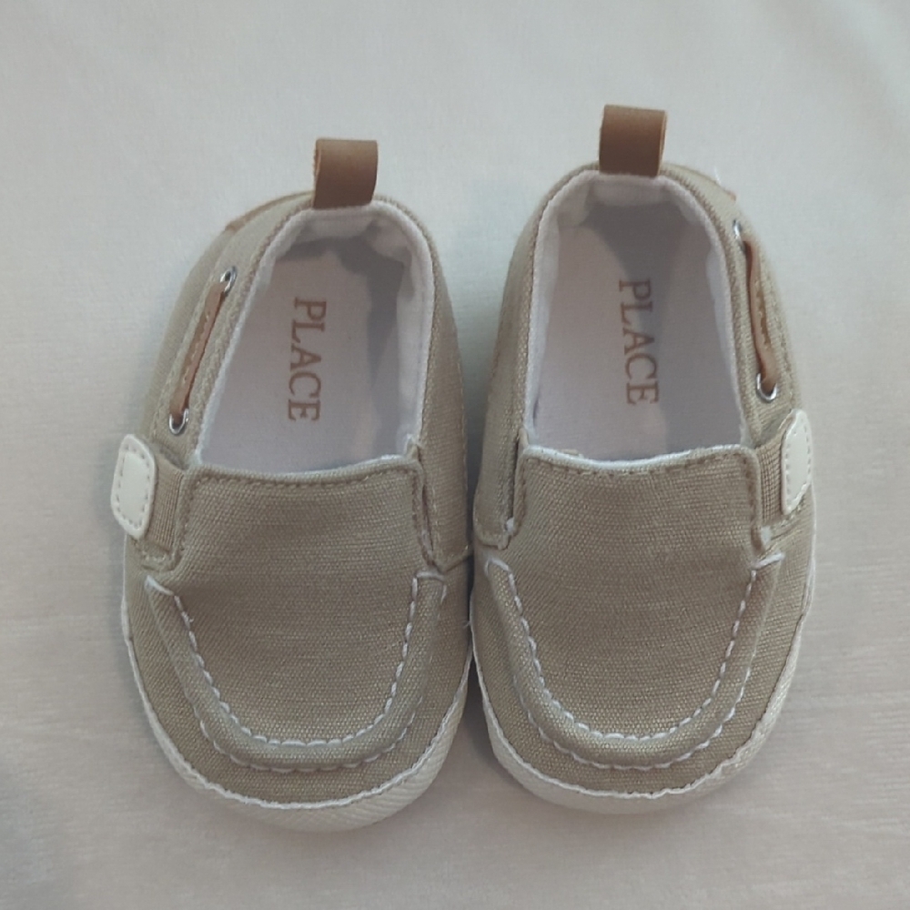The Children's Place - Tan and White Slip-on Shoes. 6-12 Months